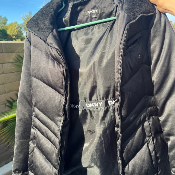 DKNY Down Puffer Jacket Waterfowl Coat Long Winter Coat Long puffer Jacket - Picture 2 of 14